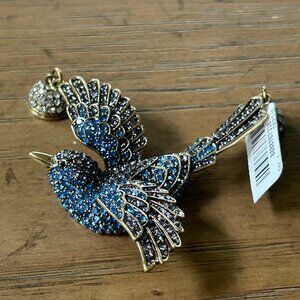 Heidi Daus Bird in Flight Blue Bird Magnetic Charm Pendant NWT